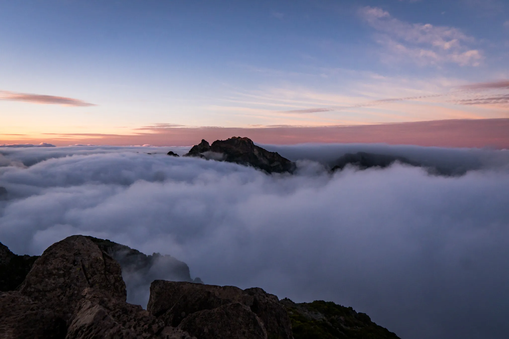 First light over the cloud sea