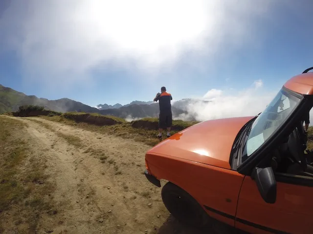 Jeep on the plateau track
